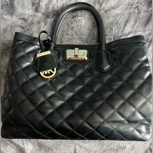Black quilted Michael Kors handbag